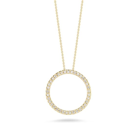 Roberto Coin Yellow Gold Open Circle Diamond Pendant