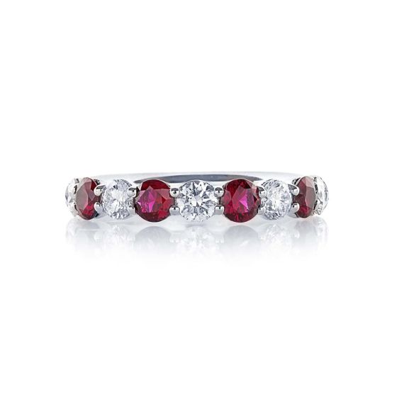 JB Star Ruby and Diamond Shared Prong Band 0775-011