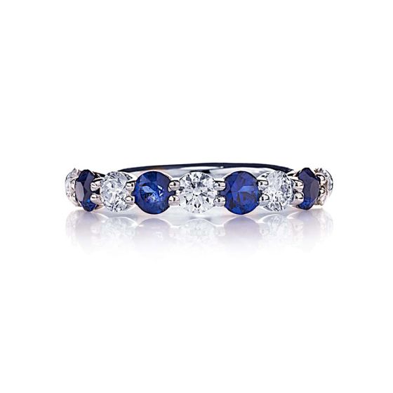 JB Star Alternating Sapphire and Diamond Shared Prong Band 0775-027