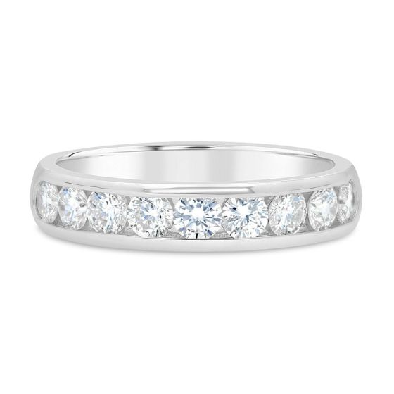 James Free 14k White Gold 3/4 Carat 9 Diamond Band