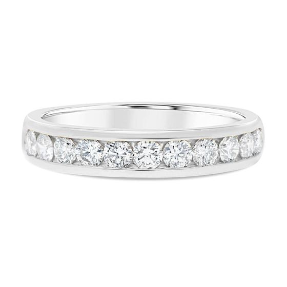 14K White Gold 3/4 Carat Channel Set Diamond Band