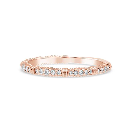 James Free 14K Rose Gold Scalloped and Diamond Band - FINAL SALE - 