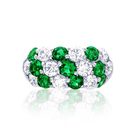 JB Star Emerald & Diamond Platinum Band 1072-023