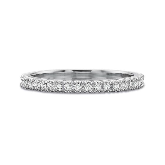 Prescision Set 18K White Gold Pave Diamond Band 109718W