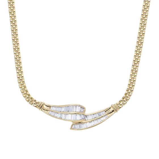 James Free Estate Diamond Wave Crossover Panther Link Estate Necklace