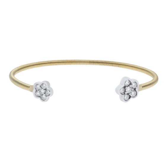 James Free Diamond Floral Endcap Flex Cuff Bracelet - FINAL SALE - 