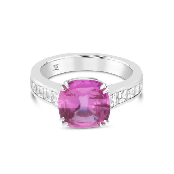 Robert Procop Pink Sapphire and Diamond Platinum Cocktail Ring 133519