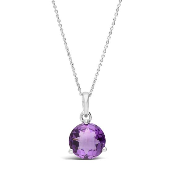 James Free Jewelers 14K White Gold Purple Amethyst Pendant