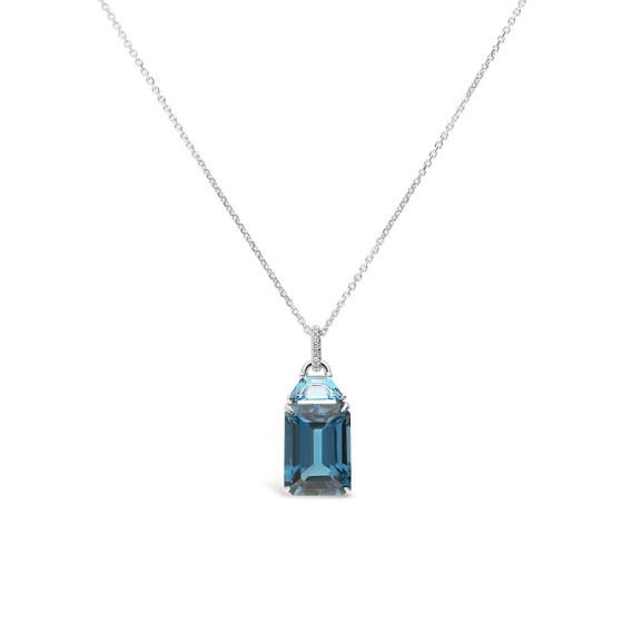 Allure London Blue Topaz Pendant Necklace