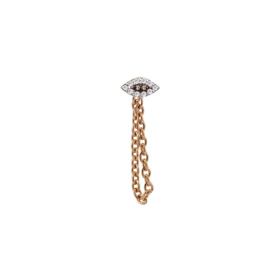 Kismet by Milka 10th Eye 14K Rose Gold Champagne Diamond Earstud Base