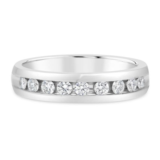 14K White Gold 1/2 Carat Channel Set Diamond Band