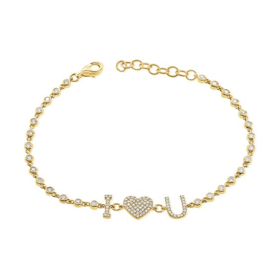 James Free 14K Yellow Gold Diamond Heart Bracelet 