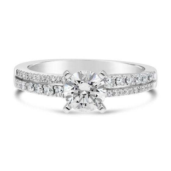 Sereena White Gold Two-Row Diamond Engagement Ring