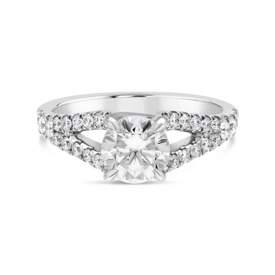 Imagine Designs 14K White Gold Engagement Ring With Split Shank	