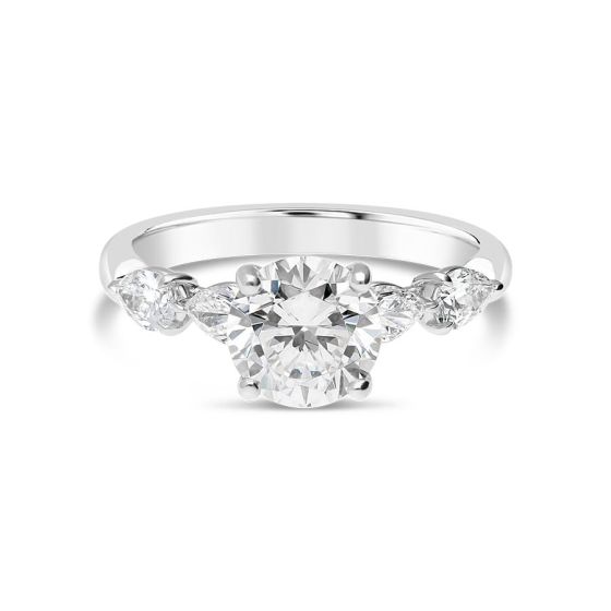 Precision Set 18K White Grand Aire Prong Diamond Engagement Ring 246418W