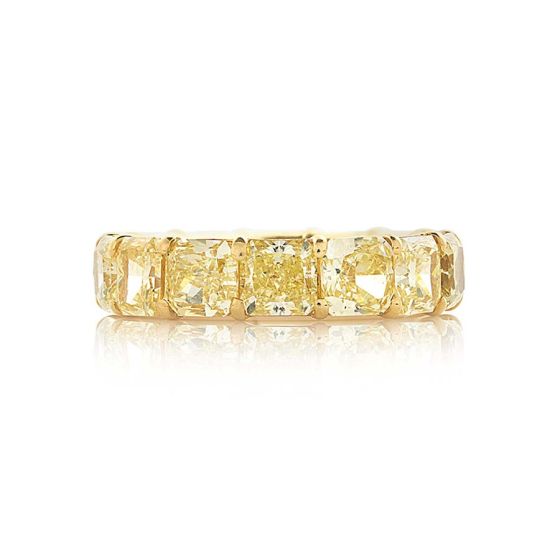 4972-007 JB Star Fancy Yellow Radiant Cut Diamond Ring In 18k Yellow Gold