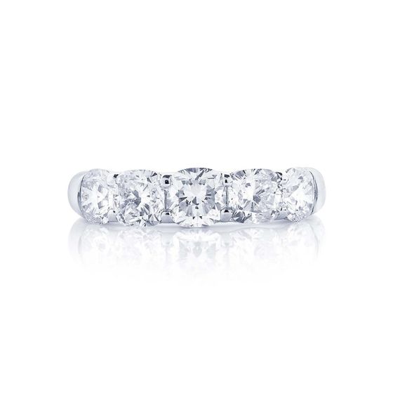 5095-026 JB Star 5 Graduating Cushion Cut Diamond Ring In Platinum