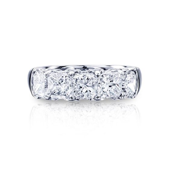 5126-001 JB Star 5 Radiant Cut Diamond Band In Platinum