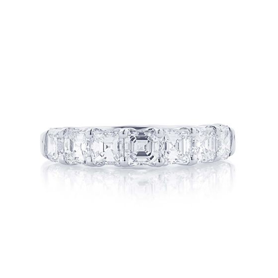 5260-001 JB Star Platinum 7 Square Emerald Cut Diamond Band