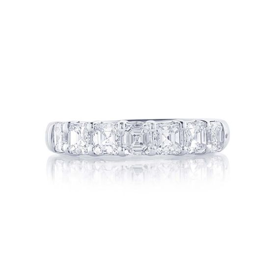 5261-002 JB Star Platinum 7 Emerald Cut Diamond Band