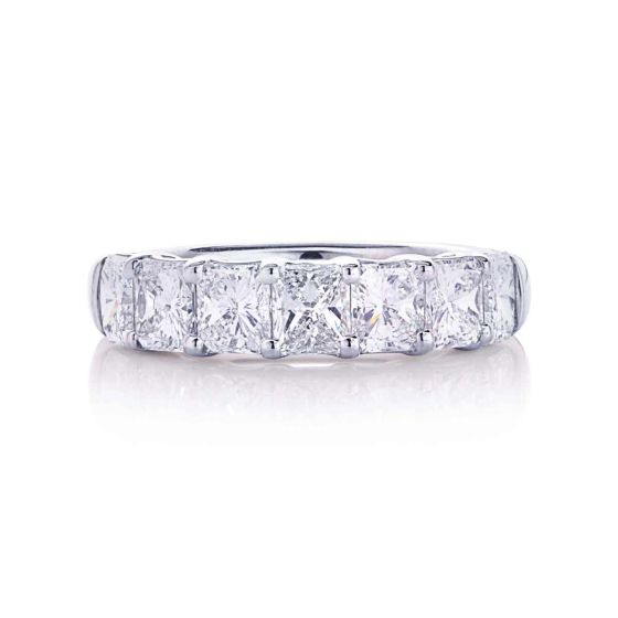 JB Star Platinum 7 Radiant Diamond Shared Prong Wedding Band Size 5.75