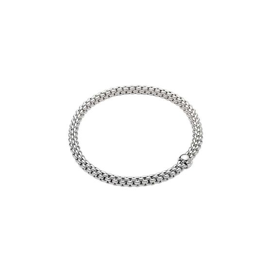 FOPE Flex'it Solo 18K White Gold Plain Station Bracelet 620BM