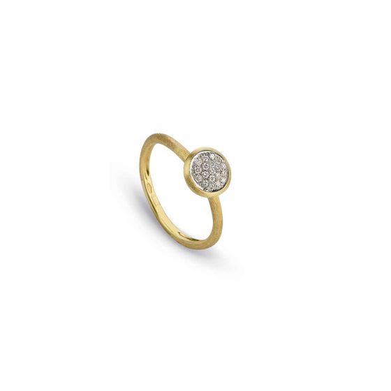 Marco Bicego Jaipur 18K Yellow Gold & Pave Diamond Stackable Ring AB471 B YW Q6