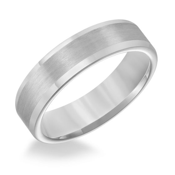 JAMES FREE 6MM TUNGSTEN FLAT SATIN CENTER COMFORT FIT MEN'S BAND