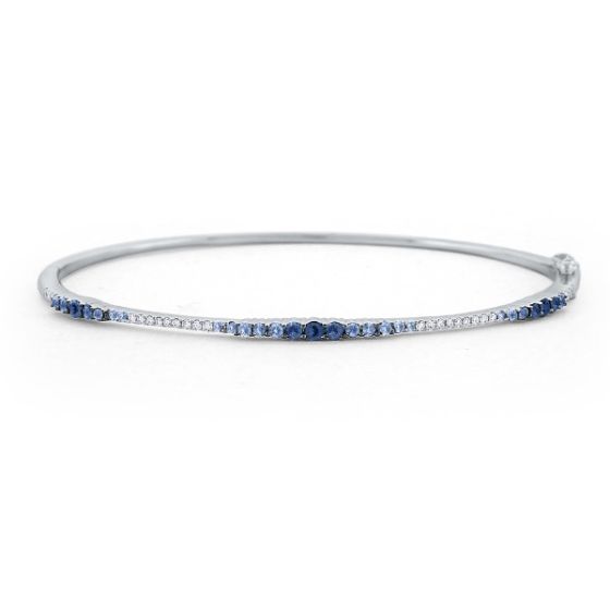 James Free 14K White Gold Ombre Sapphire Bangle