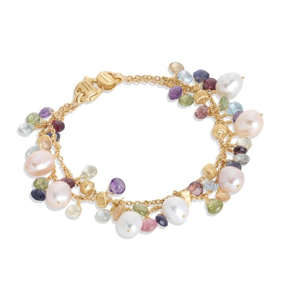 Marco Bicego 18K Yellow Gold Mixed Stone Double Strand Bracelet - 7.25 inches