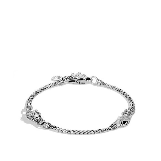 BB6511455XM John Hardy Legends Sterling Silver Double Naga Station Link Strand Bracelet