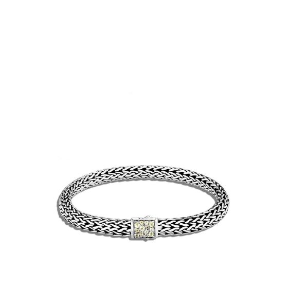 John Hardy Classic Chain 6.5MM Reversible Peridot and Black Sapphire Icon Bracelet