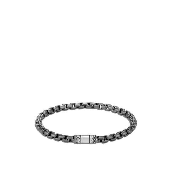 John Hardy Men's 4.8MM Box Chain Bracelet in Blackened Silver
