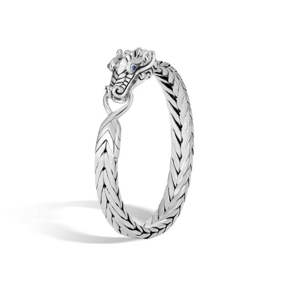 BMS65115221BSPX John Hardy Men's Sterling Silver and Blue Sapphire Legend Naga Bracelet