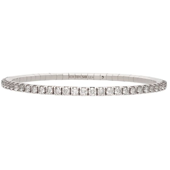 Roberto Demeglio "Extensible" 18K White Gold Stretch Diamond Tennis Bracelet.