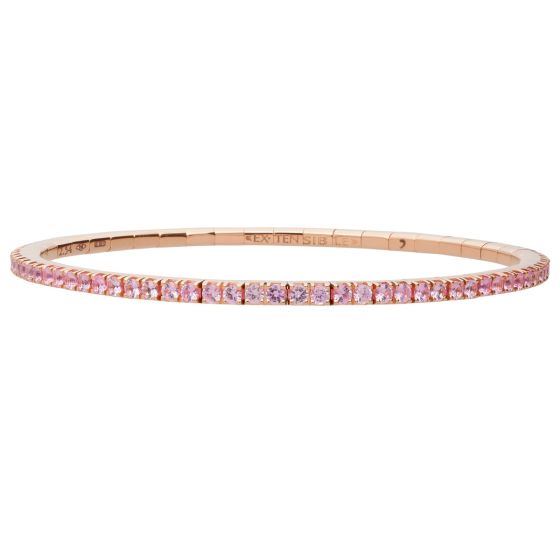 Roberto Demeglio "Extensible" 18K Rose Gold Stretch Pink Sapphire Tennis Bracelet