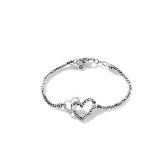 John Hardy Sterling Manah Diamond Pave Bracelet - Medium