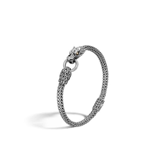 John Hardy Legends Naga Silver and 18K Gold 5MM Station Bracelet