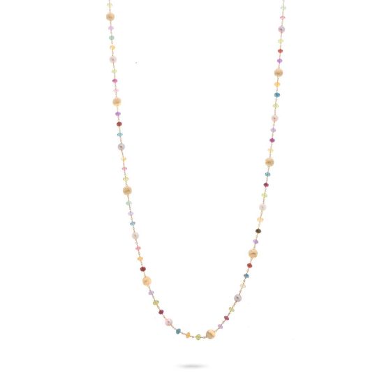 Marco Bicego Africa 18K Yellow Gold Gemstone and Pearl Long Necklace CB2261-PL MIX02 Y 02