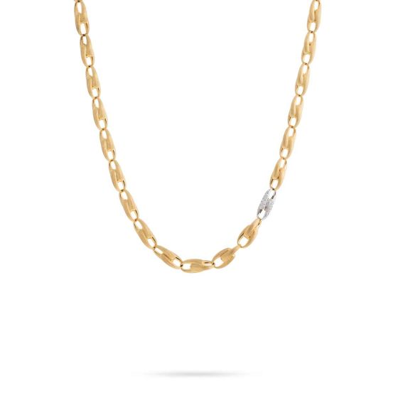 Marco Bicego Lucia 18K Yellow Gold and Diamond Medium Link Chain Necklace CB2374BYW