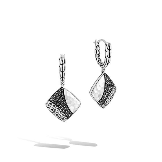 John Hardy Classic Chain Drop Earrings in Hammered Silver