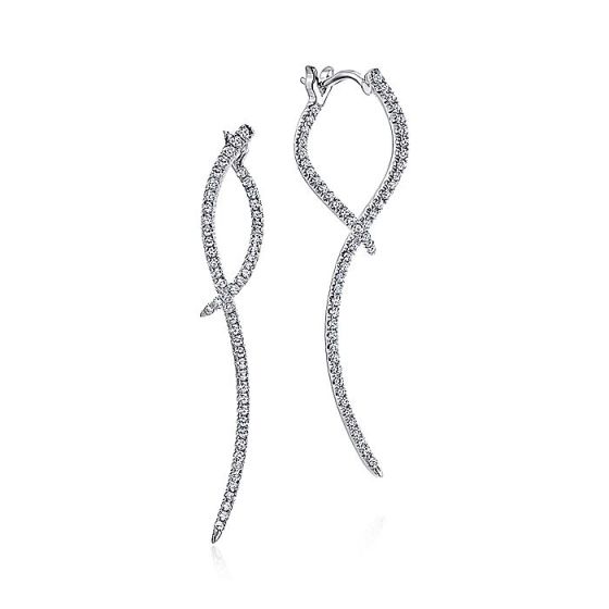 Gabriel & Co. 14K White Gold Sculptural Diamond Drop Earrings EG12928W45JJ