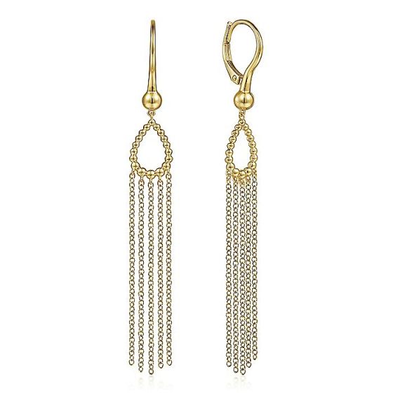 Gabriel & Co. 14K Yellow Gold Bujukan Teardrop Tassel Earrings EG14473Y4JJJ