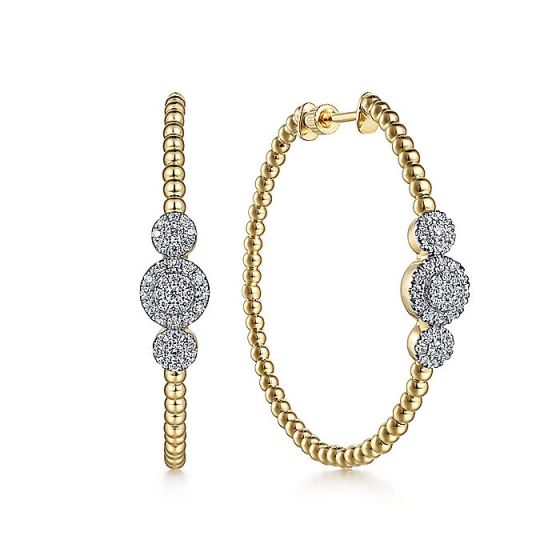 Gabriel & Co. 14K Yellow Gold Bujukan 40mm Pavé Diamond Hoops EG14718Y45JJ