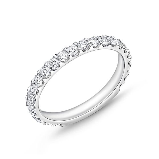 Memoire Odessa Half 24 Diamond 18K White Gold Wedding Band EROD201