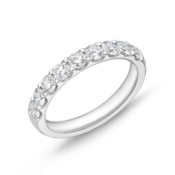 Memoire Odessa Shared Prong 1.02ctw Diamond 18K White Gold Wedding Band EROD207