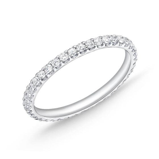 Memoire Odessa Diamond 18K White Gold Eternity Wedding Band EROD216