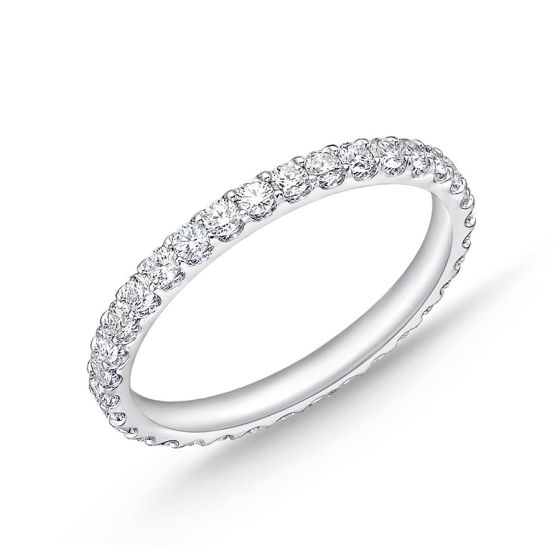 Memoire Odessa Shared Prong 0.76ctw Diamond 18K White Gold Eternity Band EROD227