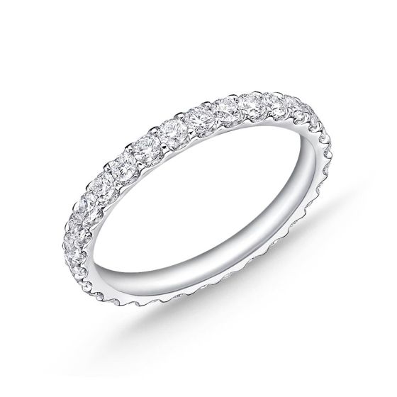 Memoire Odessa Shared Prong 1.06ctw Diamond 18K White Gold Eternity Band EROD236