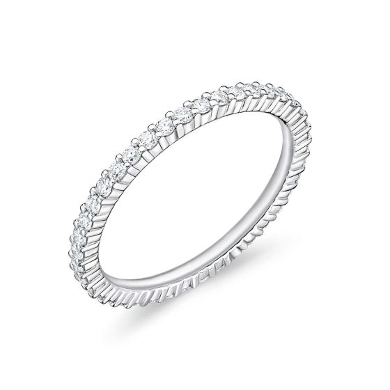 Memoire Petite Prong Eternity Diamond 18K White Gold Wedding band